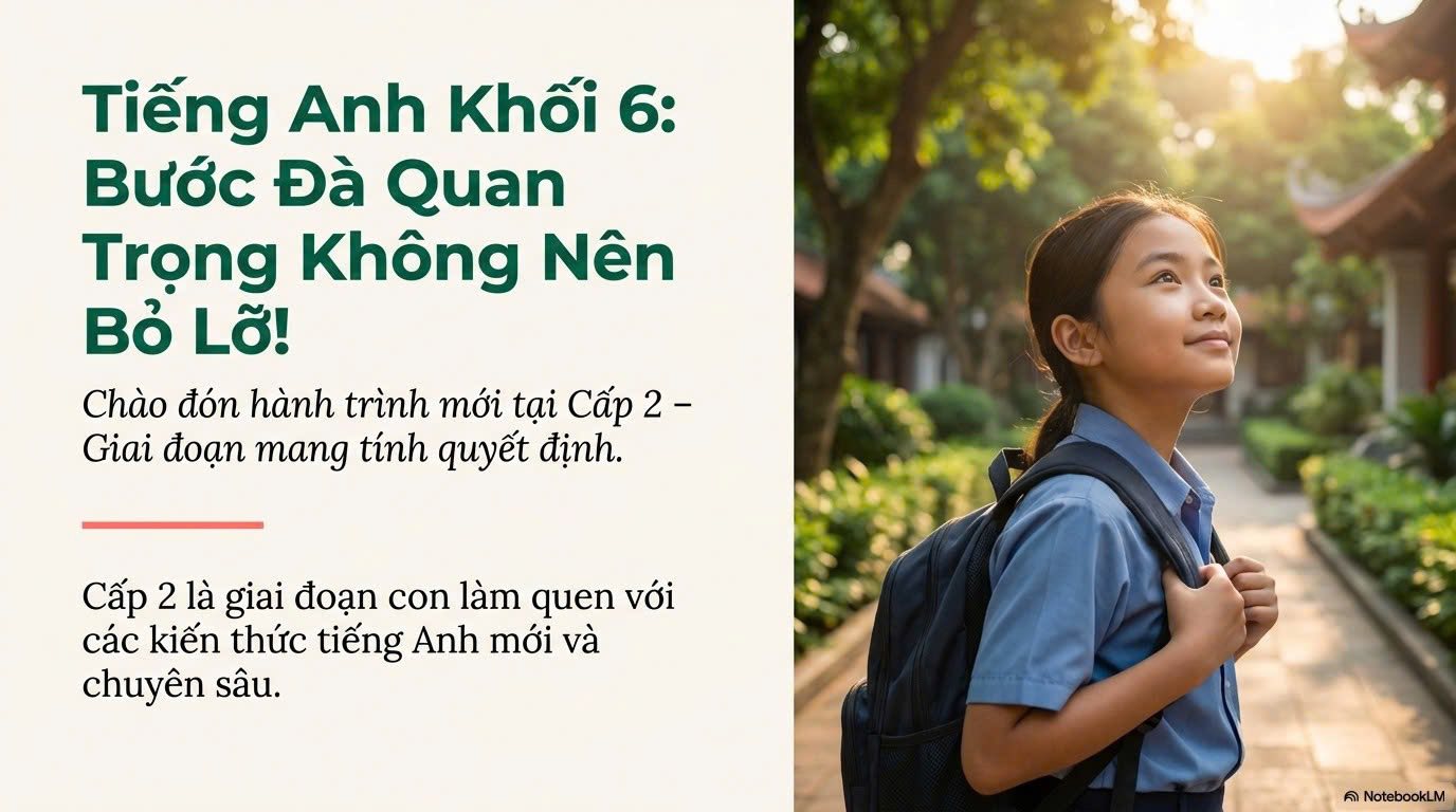 TIẾNG ANH LỚP 6 – NỀN TẢNG QUYẾT ĐỊNH CẢ CHẶNG ĐƯỜNG CẤP 2!